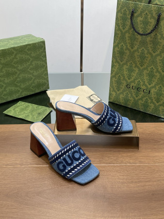 ua G*u*i women's slide sandal with G*u*i script heeled