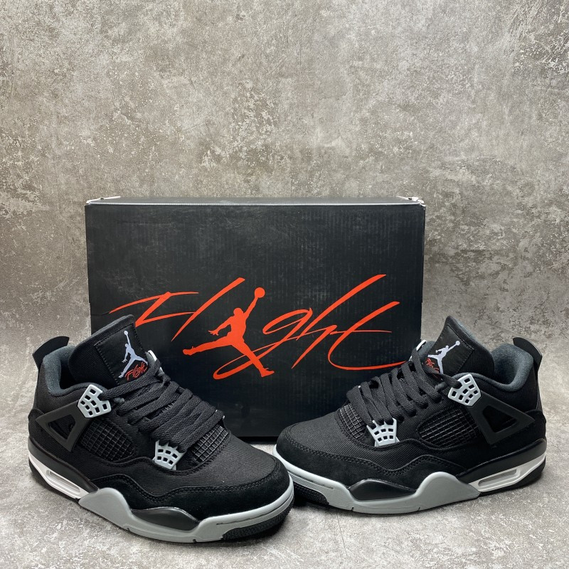 Air Jordan 4 Retro Black Canvas