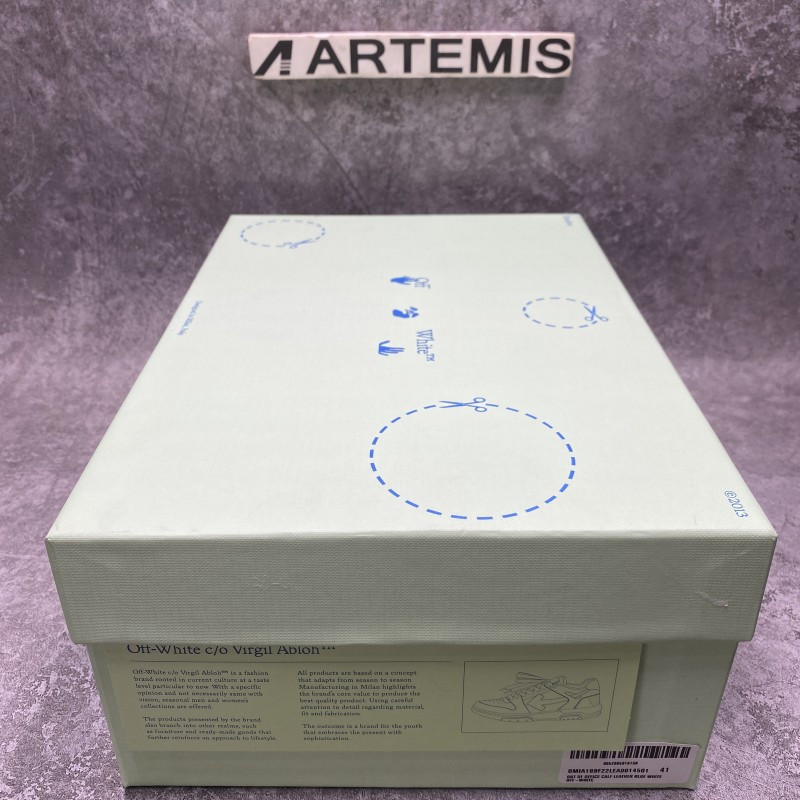 OFF-WHITE Out Of Office OOO Low Tops White Blue