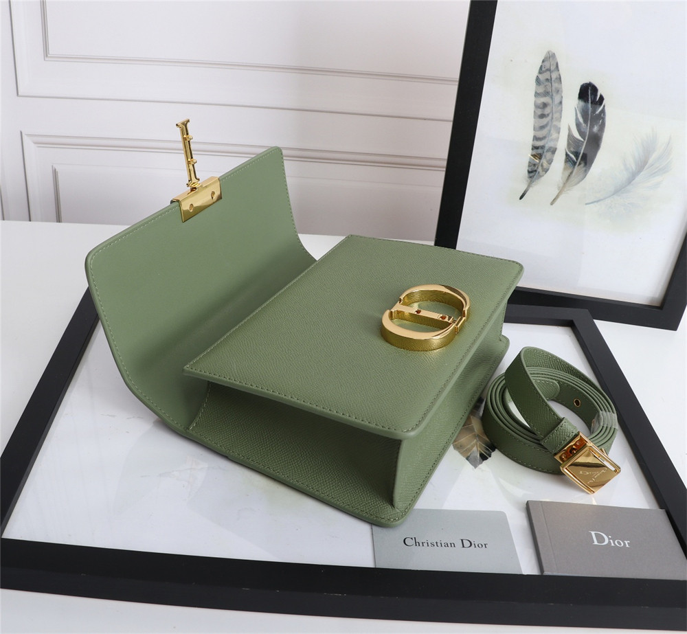 D*or 30 montaigne chain bag grained green