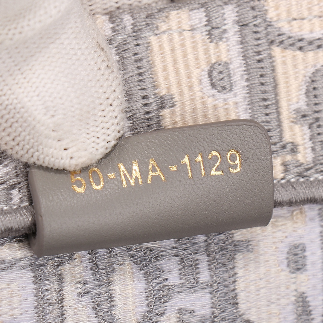 large D*or book tote ecru and gray D*or oblique embroidery 16.5 x 14 x 7.5 inches