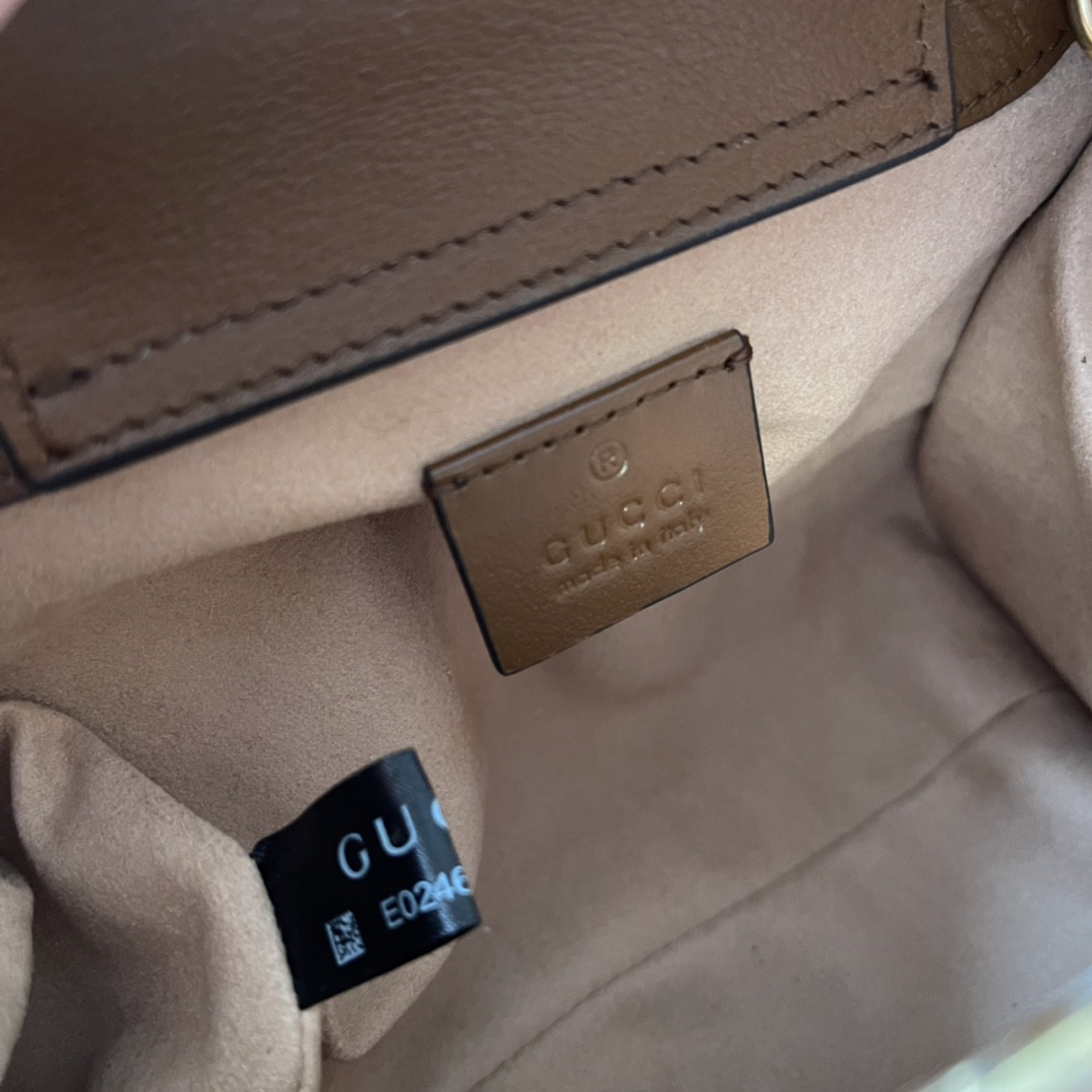 G*u*i diana mini tote bag khaki 20w x 16h x 10d cm