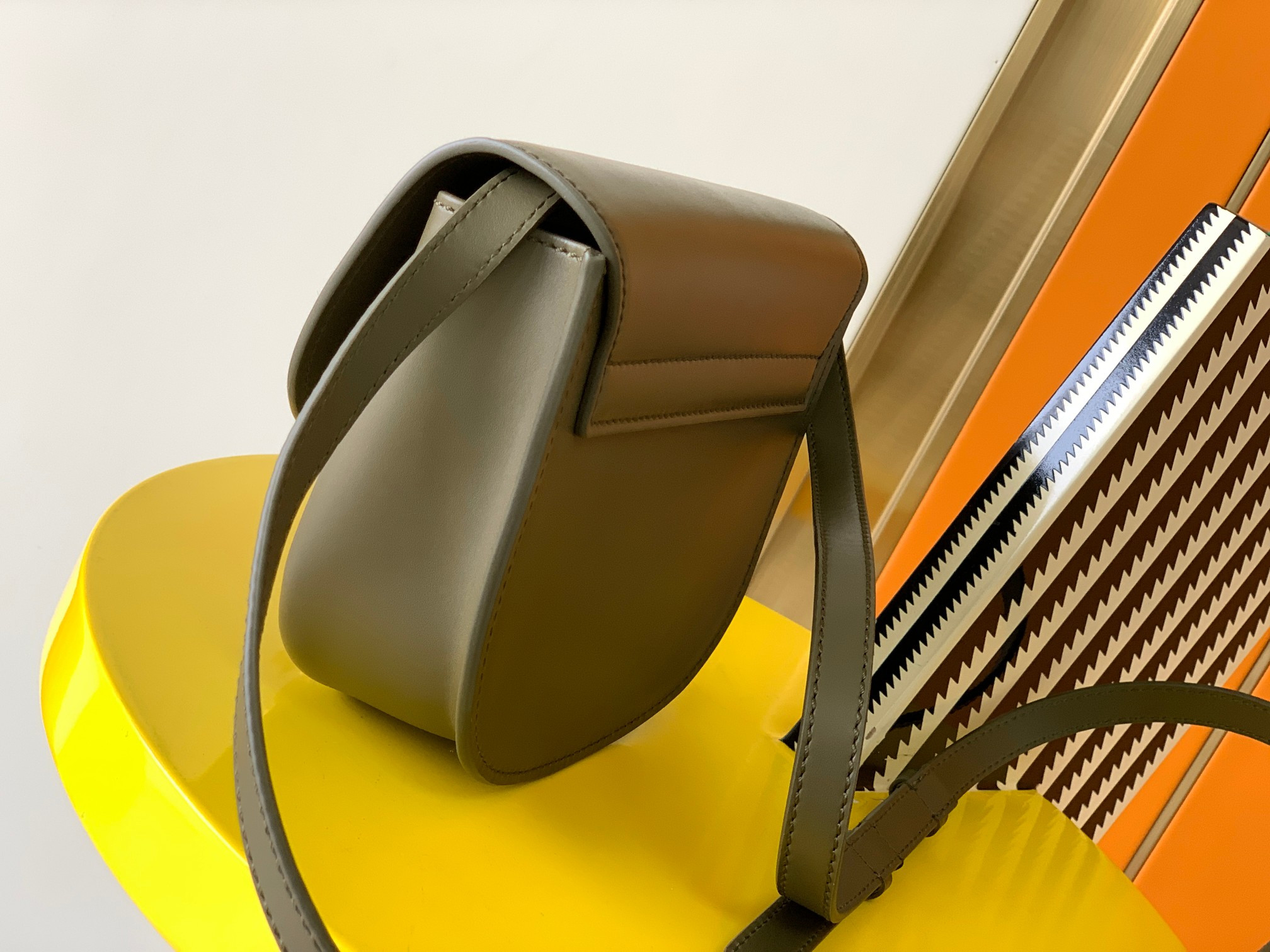 Y*L kaia small satchel in smooth leather 7.2 x 6.1 x 2.1 inches