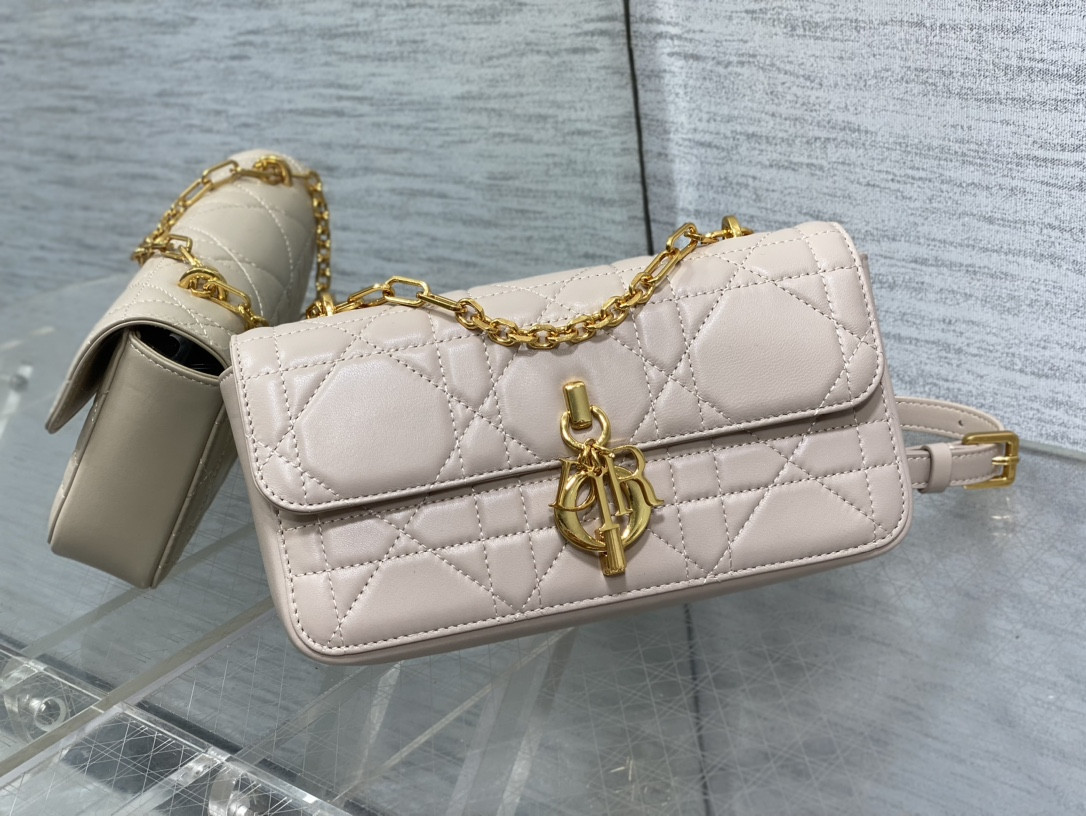 D*or mini D*or ange bag pink macrocannage calfskin 20 x 12 x 5 cm