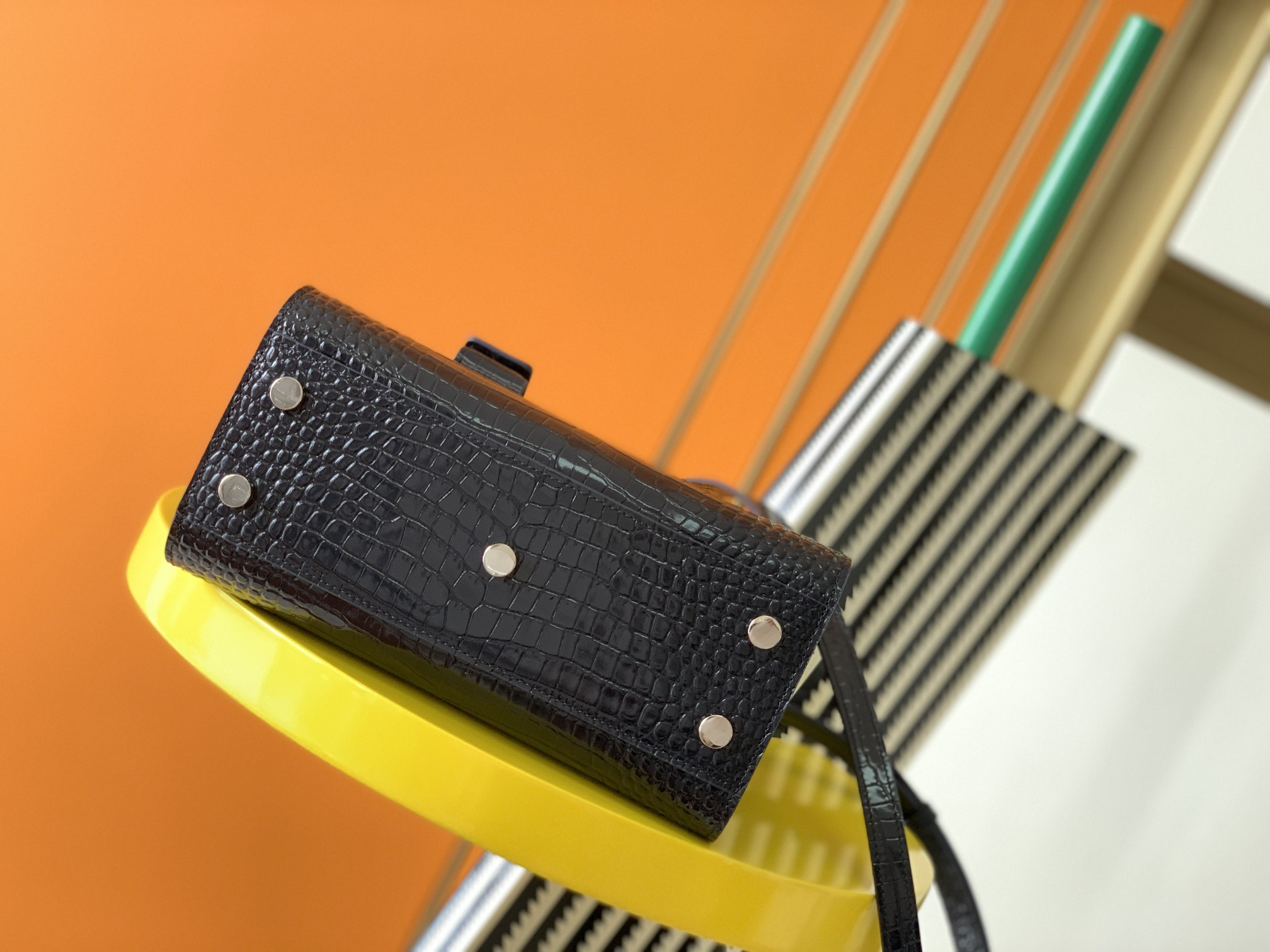 Y*L sac de jour in crocodile embossed leather - nano 22x18x10.5cm